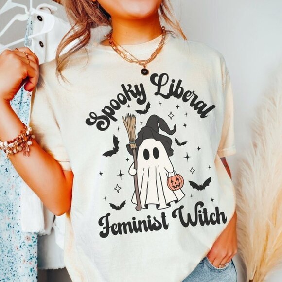 Tops - Spooky Ghost Witch Shirt, Funny Fall Halloween Shirt